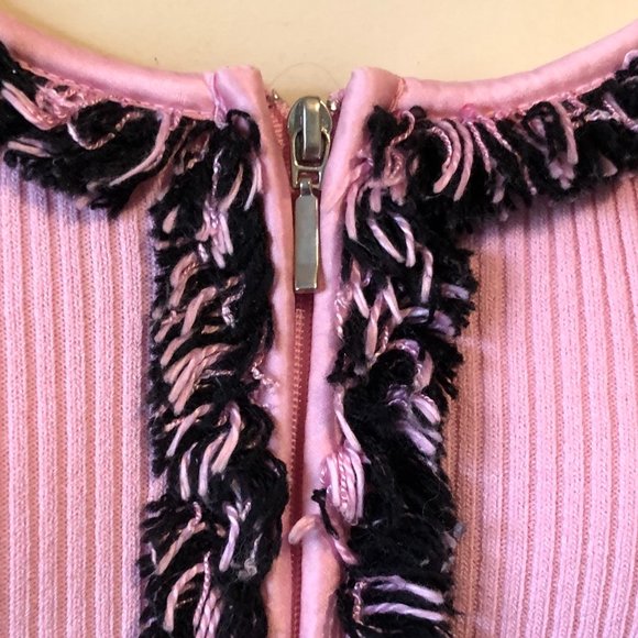 CACHE  RIBBED SWEATER FIRNGED DOUBLE ZIP UP NWOT SIZE M - Picture 4 of 4